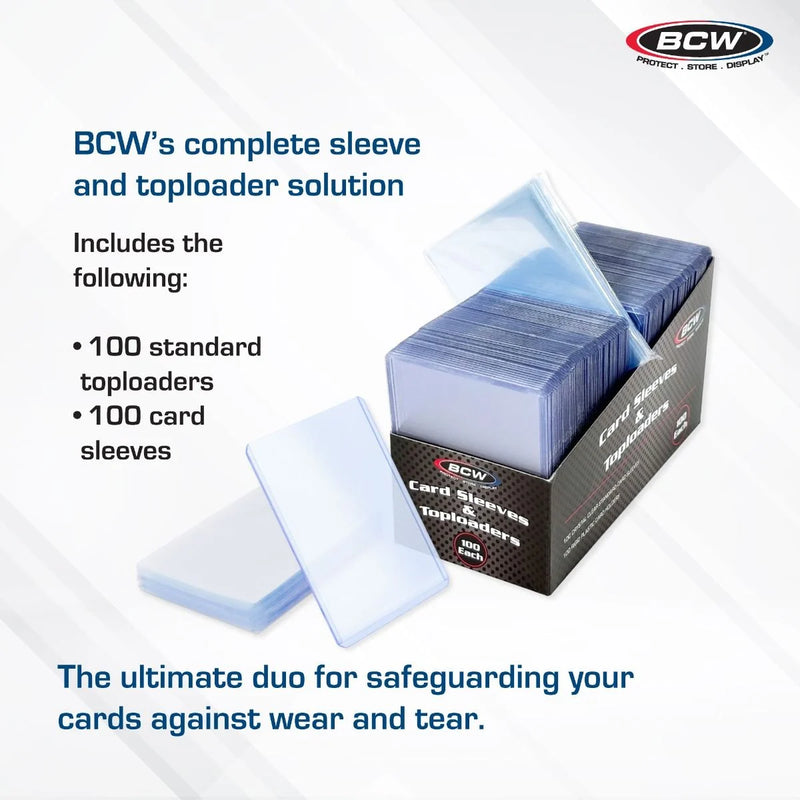 3x4 100 Count Card Sleeve and Toploader Combo Pack