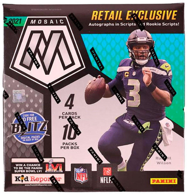 2021 Panini Mosaic Football Mega Box (Reactive Blue Parallels!)