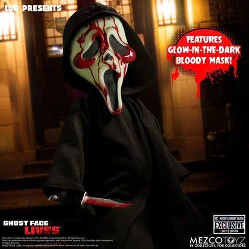 LDD Present Ghost Face Bloody Glow-in-the-Dark Edition 10-Inch Doll - Entertainment Earth Exclusive