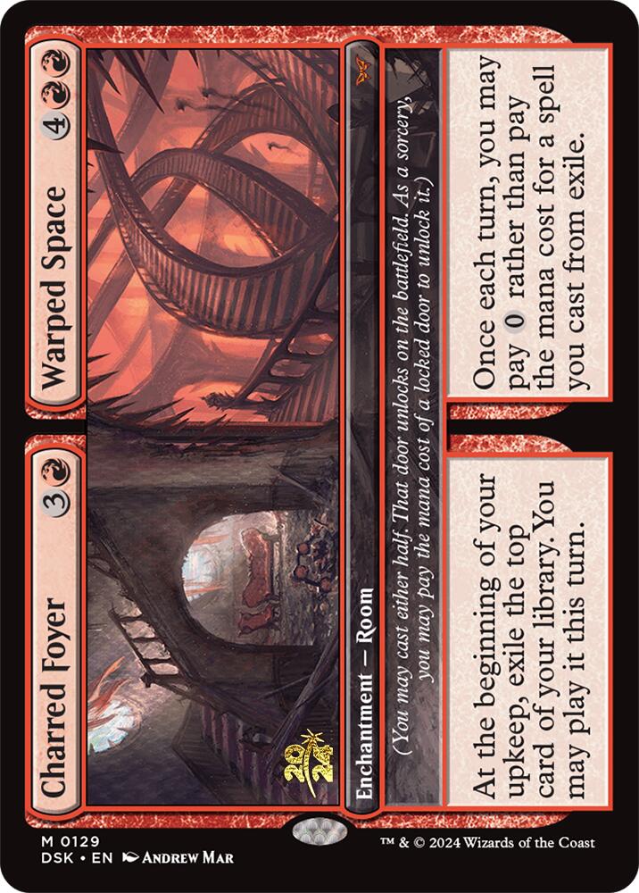 Charred Foyer // Warped Space [Duskmourn: House of Horror Prerelease Promos]