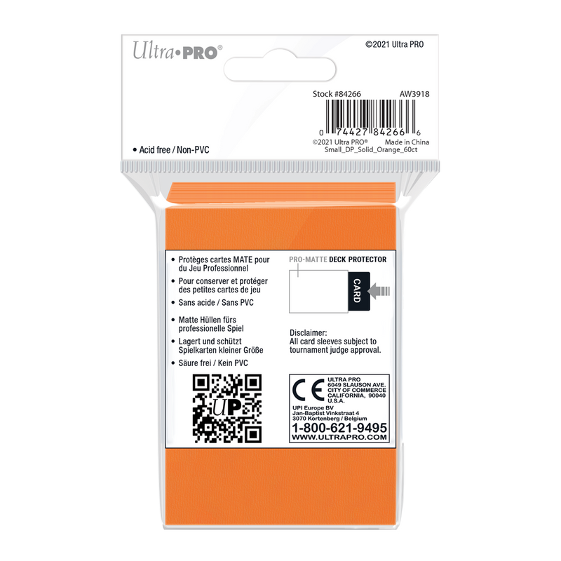 Ultra PRO: Small 60ct Sleeves - PRO-Matte (Orange)