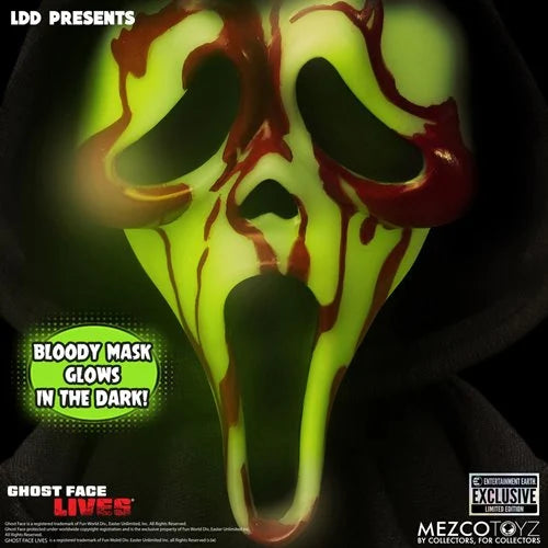 LDD Present Ghost Face Bloody Glow-in-the-Dark Edition 10-Inch Doll - Entertainment Earth Exclusive