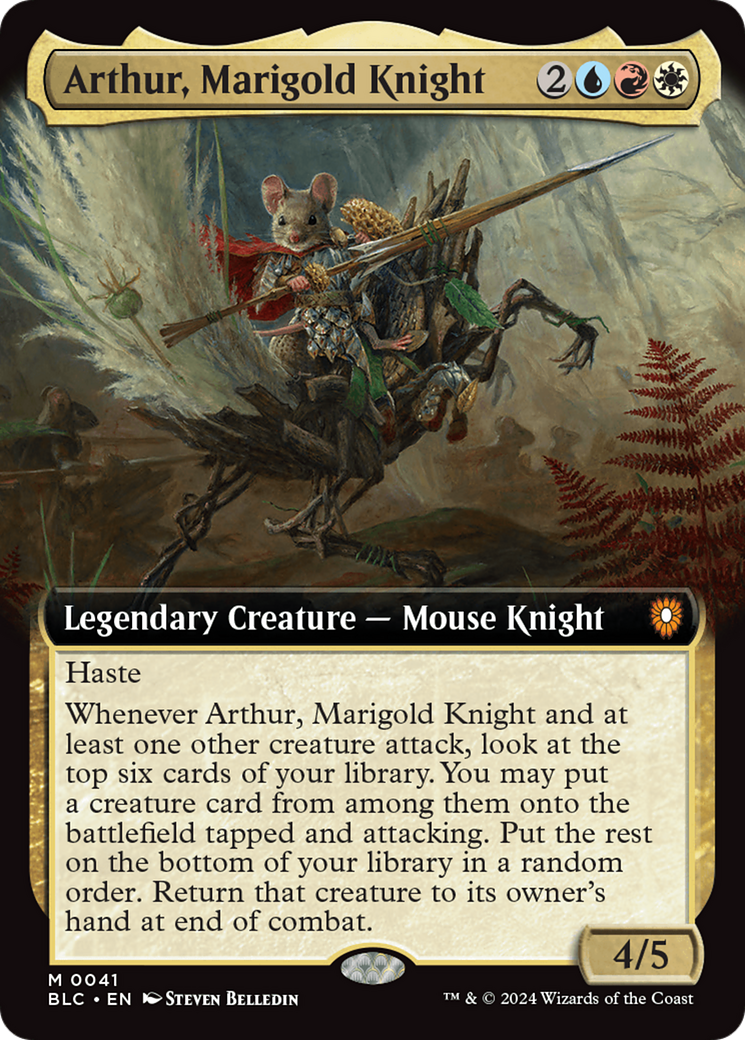 Arthur, Marigold Knight (Extended Art) [Bloomburrow Commander] - Paradise Hobbies LLC