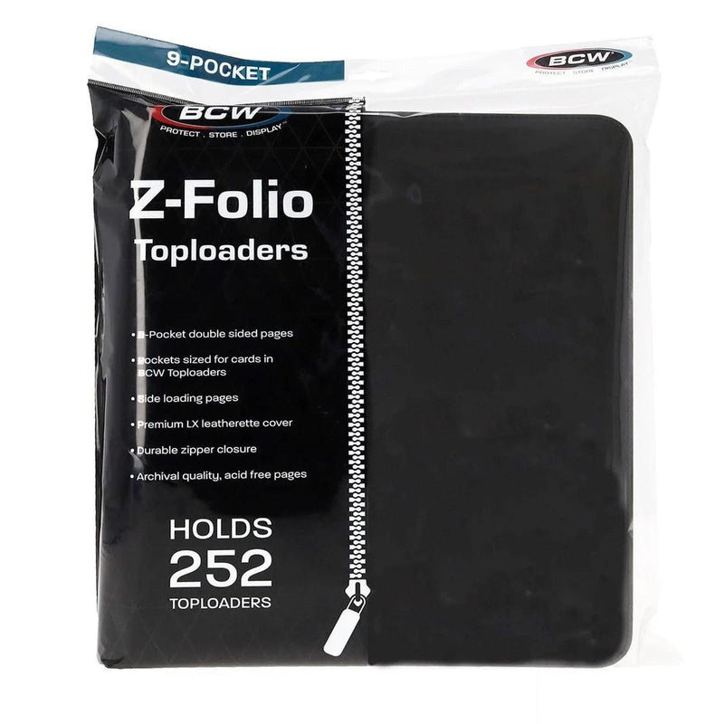 BCW Z-Folio 9-Pocket LX Album - Toploaders - Black - Paradise Hobbies LLC