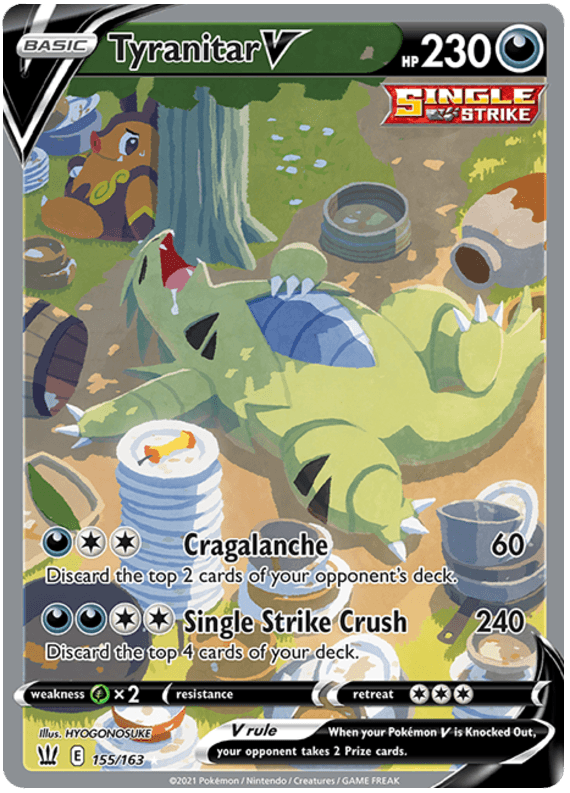 Tyranitar V (155/163) [Sword & Shield: Battle Styles] - Paradise Hobbies LLC