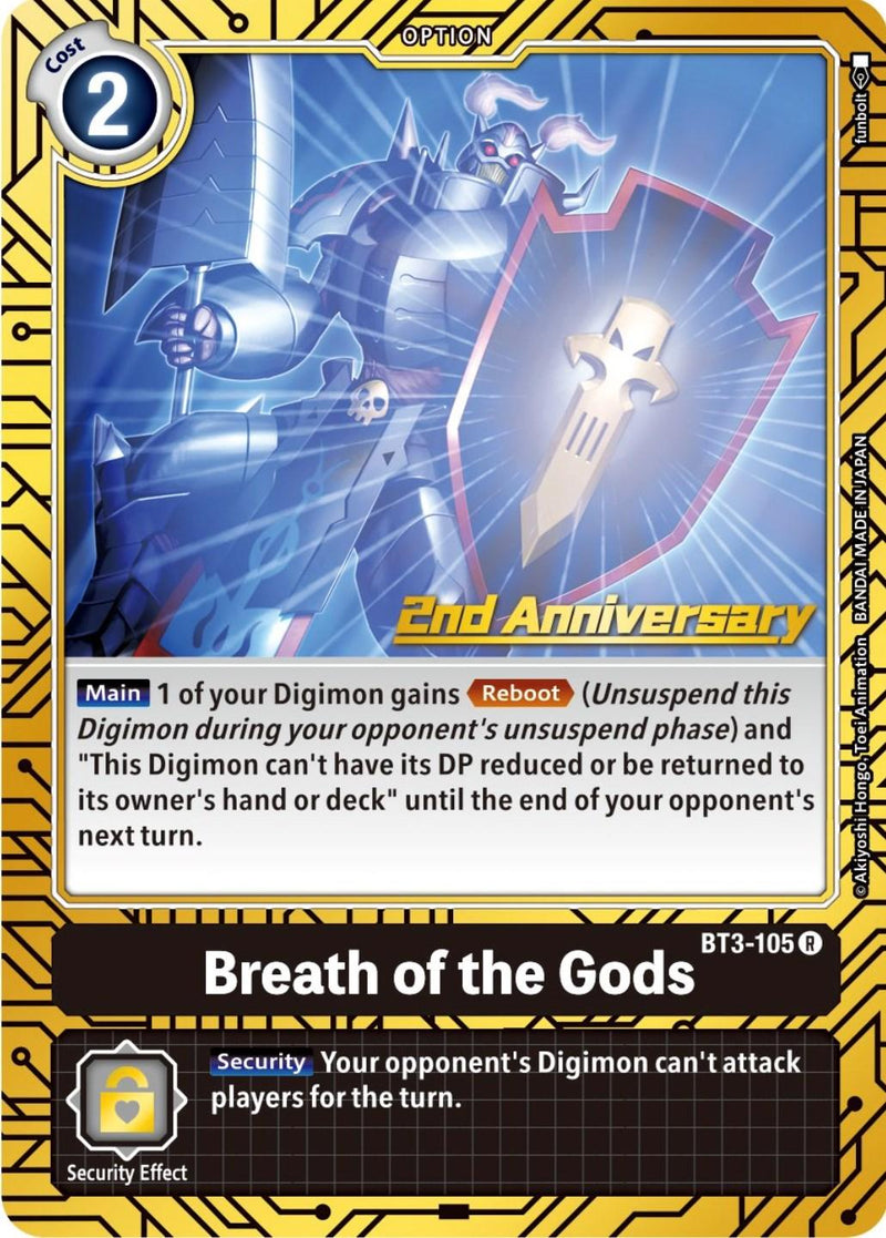 Breath of the Gods [BT3-105] (2nd Anniversary Card Set) [Release Special Booster Promos] - Paradise Hobbies LLC