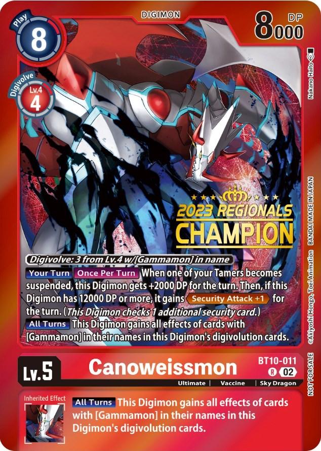 Canoweissmon [BT10-011] (2023 Regionals Champion) [Xros Encounter Promos] - Paradise Hobbies LLC