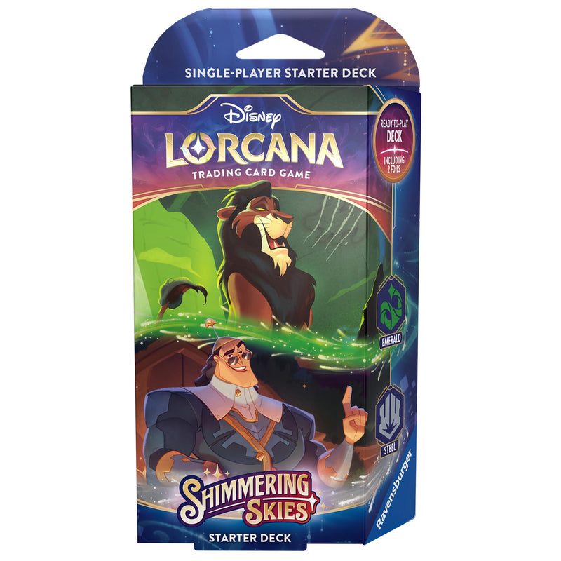 Disney Lorcana: Shimmering Skies - Starter Deck (Emerald & Steel) - Paradise Hobbies LLC