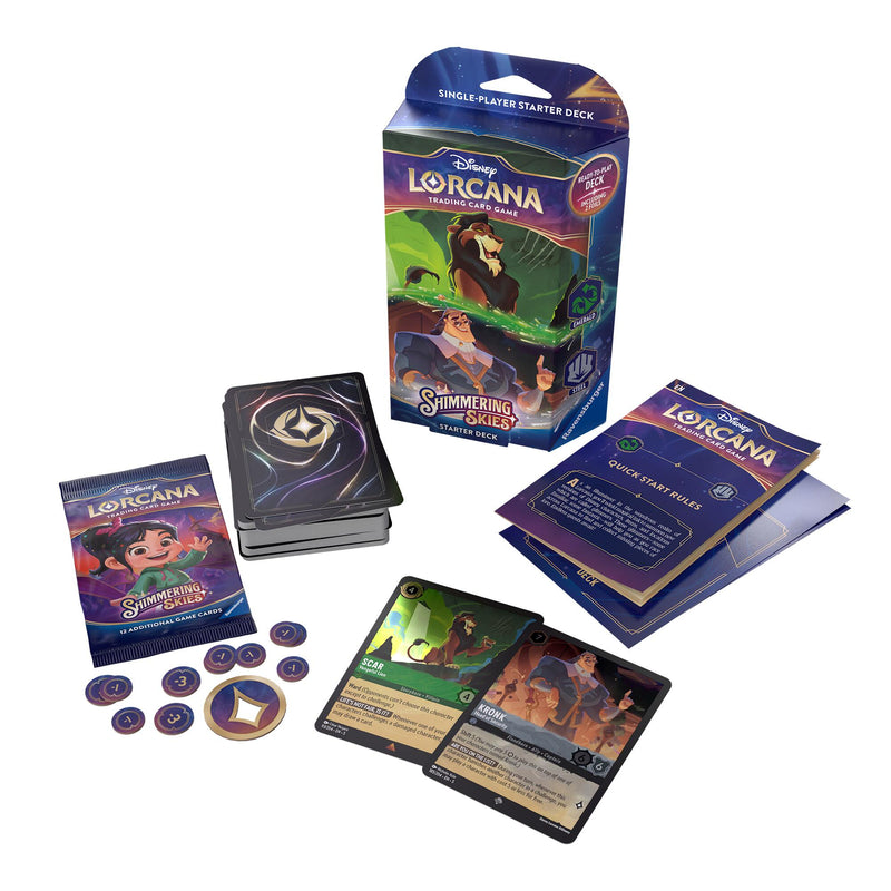 Disney Lorcana: Shimmering Skies - Starter Deck (Emerald & Steel) - Paradise Hobbies LLC