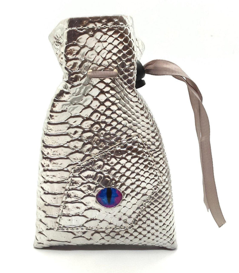 Dragon Eye RPG DnD Dice Bag: Silver Dragon - Paradise Hobbies LLC