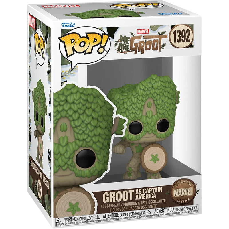 Funko Pop! We Are Groot as Captain America Vinyl Figure - Paradise Hobbies LLC