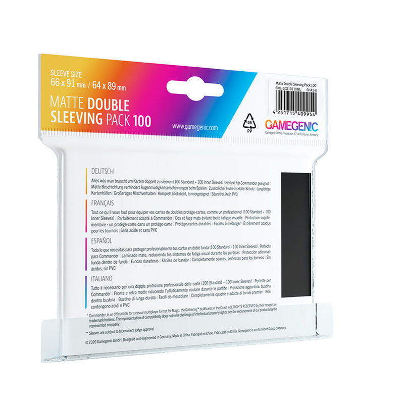 GameGenic Matte Double Sleeving Pack 100 Sleeves