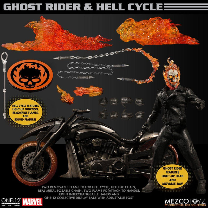Ghost Rider and Hell Cycle One:12 Action Figure Set - Paradise Hobbies LLC