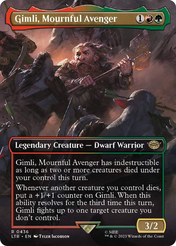 Gimli, Mournful Avenger (Borderless Alternate Art) [The Lord of the Rings: Tales of Middle-Earth] - Paradise Hobbies LLC