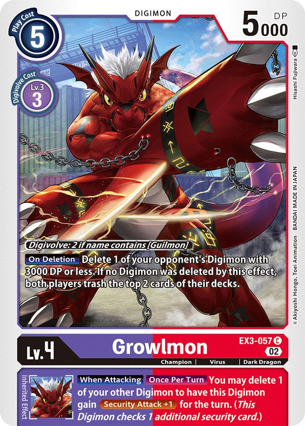 Growlmon [EX3-057] [Draconic Roar] - Paradise Hobbies LLC