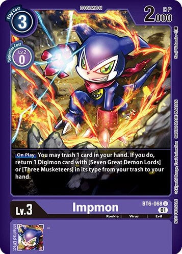 Impmon [BT6-068] (April 2023 Beelzemon Special) [Starter Deck: Beelzemon Advanced Deck Set Pre-Release Cards] - Paradise Hobbies LLC