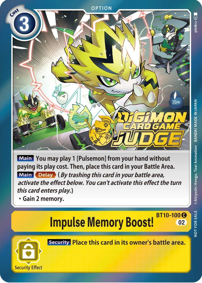 Impulse Memory Boost! [BT10-100] (Judge Pack 3) [Xros Encounter Promos] - Paradise Hobbies LLC