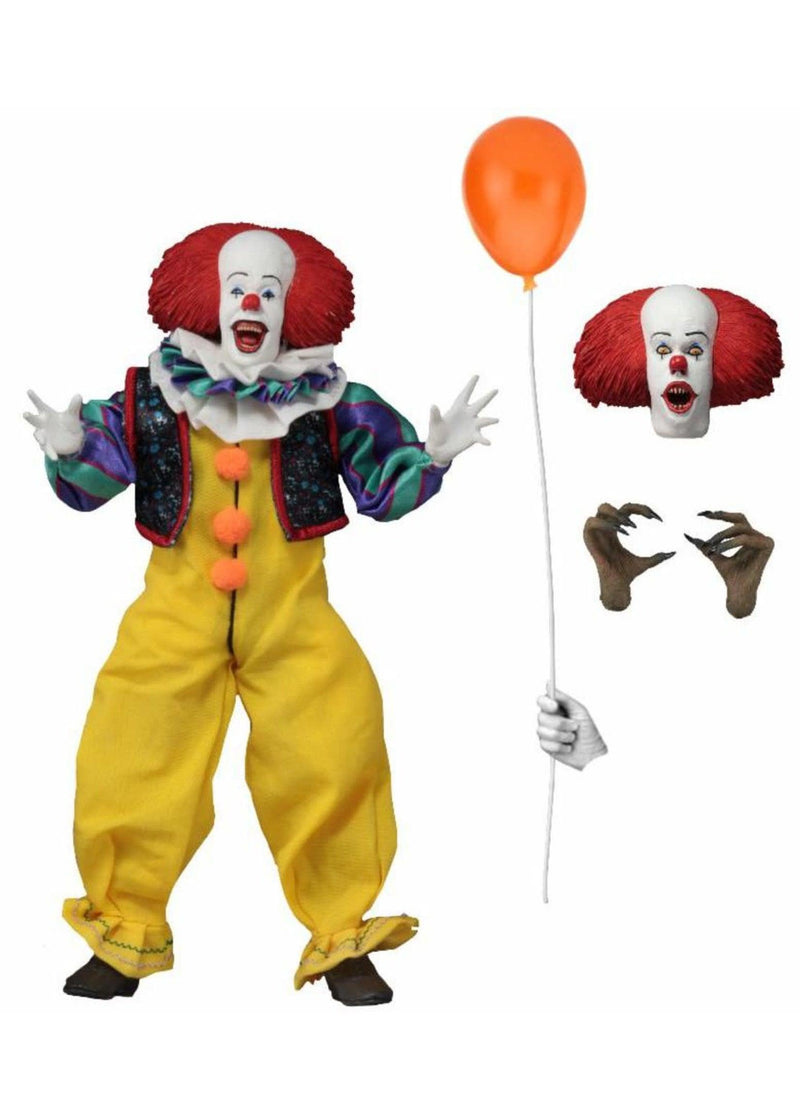 IT - 8" Clothed Action Figure - Pennywise (1990) - Paradise Hobbies LLC