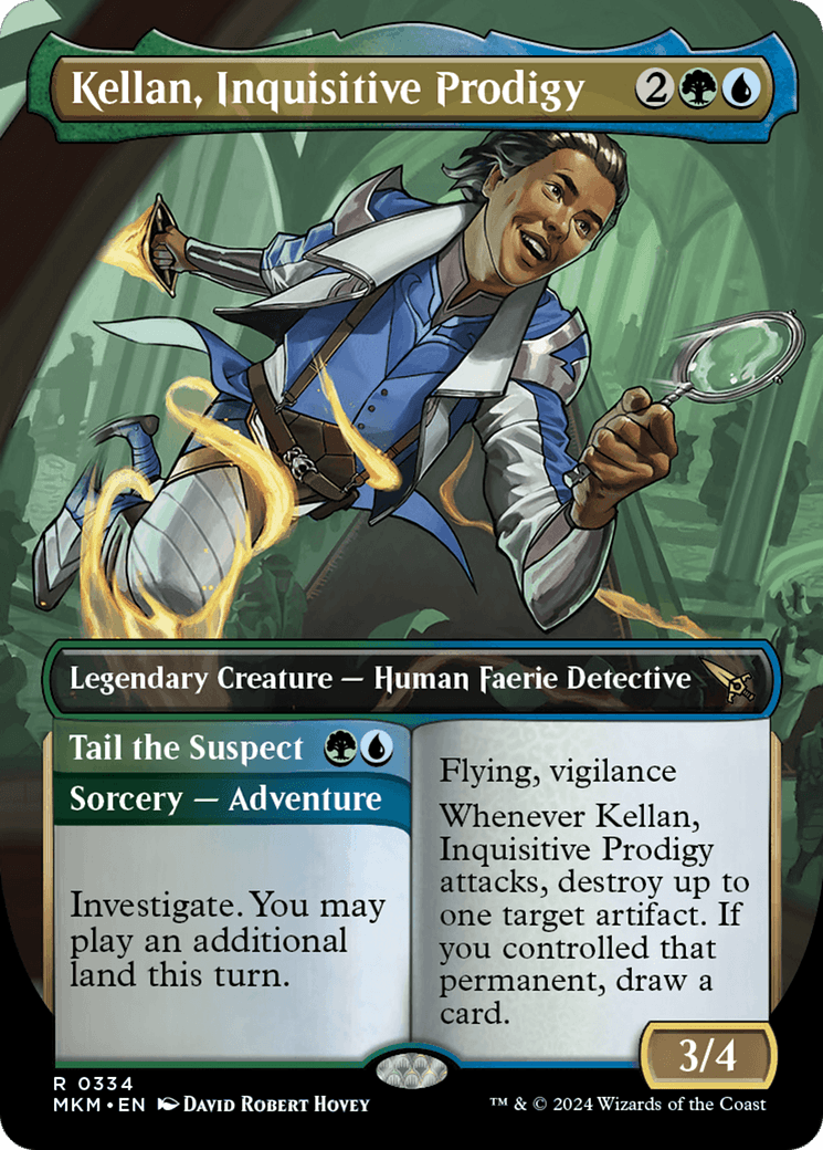 Kellan, Inquisitive Prodigy // Tail the Suspect (Borderless) [Murders at Karlov Manor] - Paradise Hobbies LLC