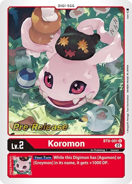 Koromon [BT9-001] [X Record Pre-Release Promos] - Paradise Hobbies LLC