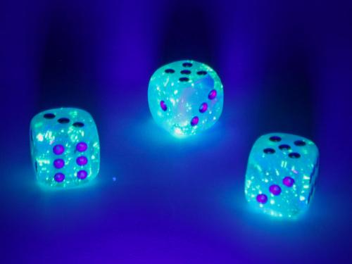 Luminary Sky/silver 12mm d6 Dice Block (36 dice) - Paradise Hobbies LLC