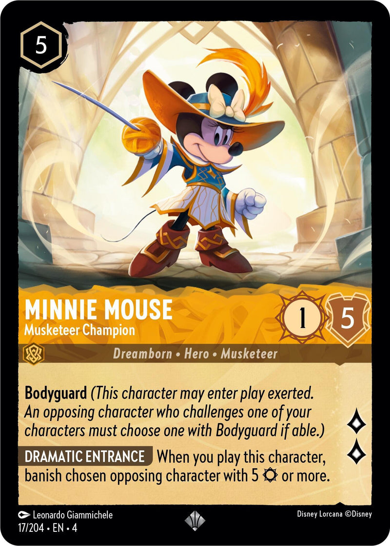 Minnie Mouse - Musketeer Champion (17/204) [Ursula's Return] - Paradise Hobbies LLC