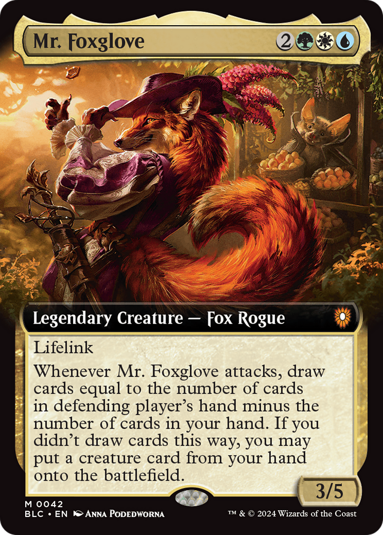 Mr. Foxglove (Extended Art) [Bloomburrow Commander] - Paradise Hobbies LLC