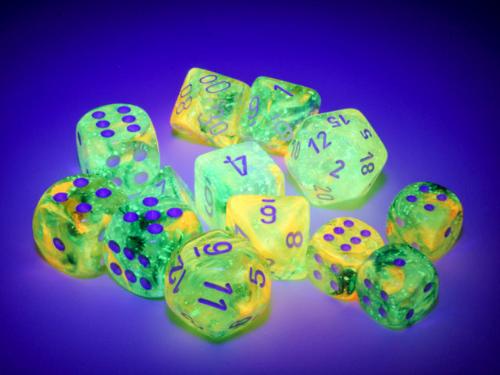 Nebula Spring/white Luminary 12mm d6 Dice Block (36 dice) - Paradise Hobbies LLC