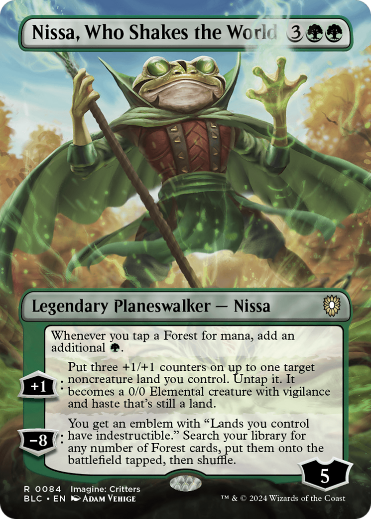 Nissa, Who Shakes the World (Borderless) [Bloomburrow Commander] - Paradise Hobbies LLC