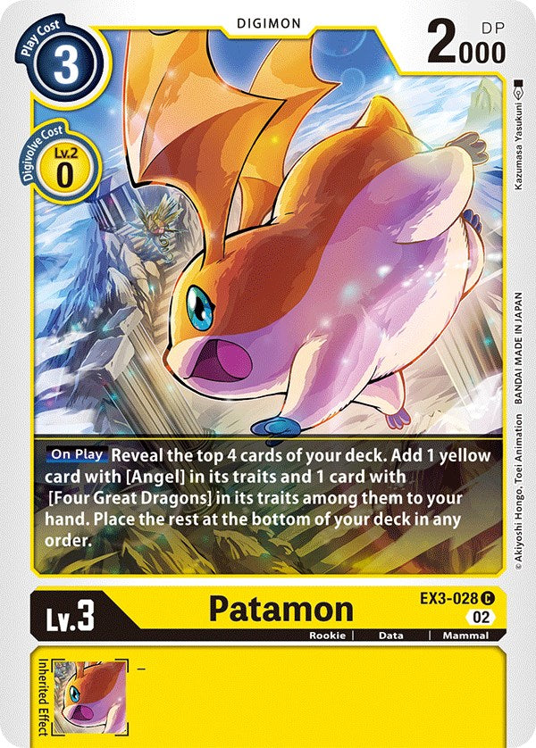 Patamon [EX3-028] [Draconic Roar] - Paradise Hobbies LLC