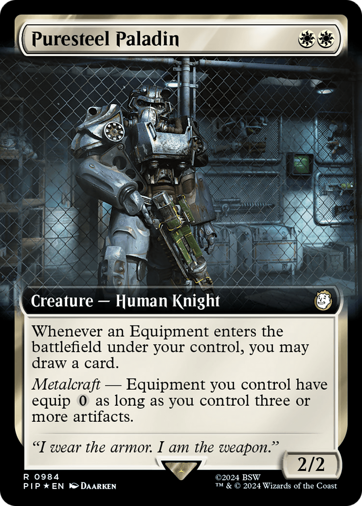 Puresteel Paladin (Extended Art) (Surge Foil) [Fallout] - Paradise Hobbies LLC