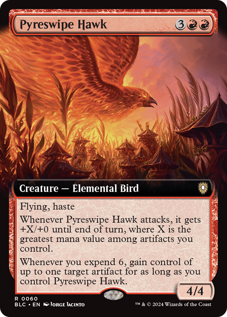 Pyreswipe Hawk (Extended Art) [Bloomburrow Commander] - Paradise Hobbies LLC