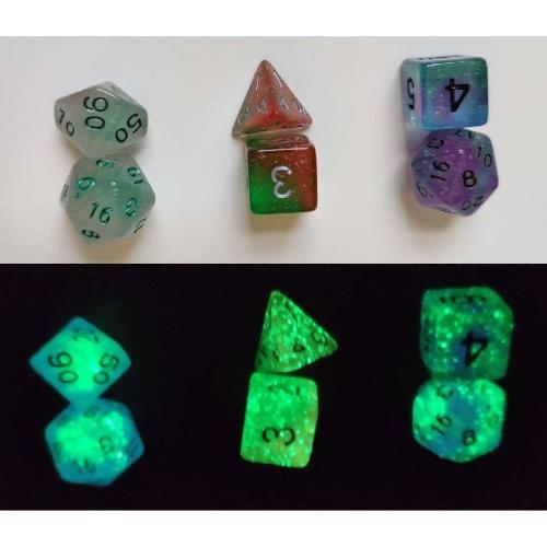 SIRIUS DICE 7CT POLY DICE SET: Peacock Glowworm