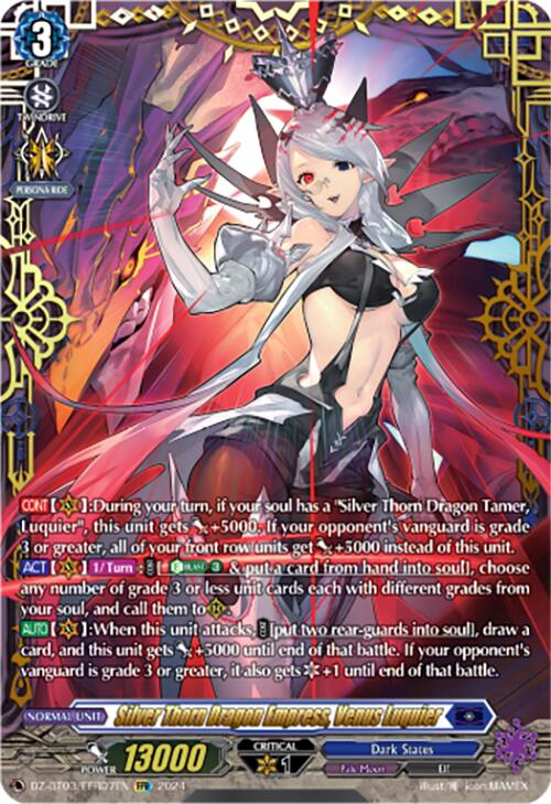 Silver Thorn Dragon Empress, Venus Luquier (DZ-BT03/FFR07EN) [Dimensional Transcendence] - Paradise Hobbies LLC