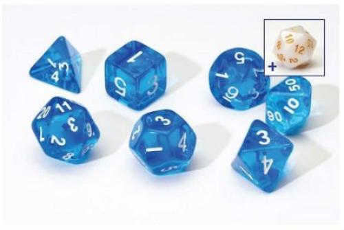 SIRIUS DICE 7CT POLY DICE SET: TRANSLUCENT: Blue