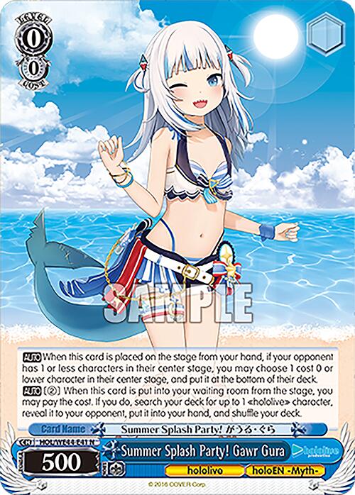 Summer Splash Party! Gawr Gura (HOL/WE44-E41 N) [hololive production Summer Collection Premium Booster] - Paradise Hobbies LLC