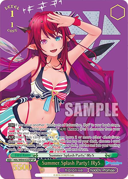 Summer Splash Party! IRyS (HOL/WE44-E22SP SP) [hololive production Summer Collection Premium Booster] - Paradise Hobbies LLC