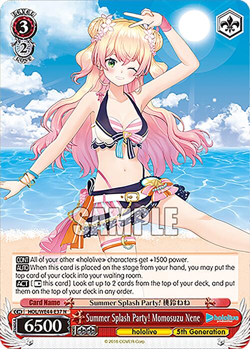 Summer Splash Party! Momosuzu Nene (HOL/WE44-E37 N) [hololive production Summer Collection Premium Booster] - Paradise Hobbies LLC