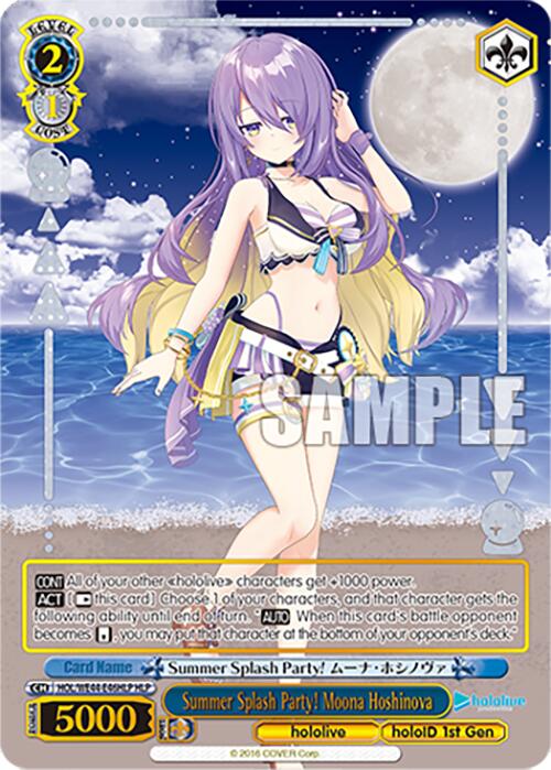 Summer Splash Party! Moona Hoshinova (HOL/WE44-E46HLP HLP) [hololive production Summer Collection Premium Booster] - Paradise Hobbies LLC