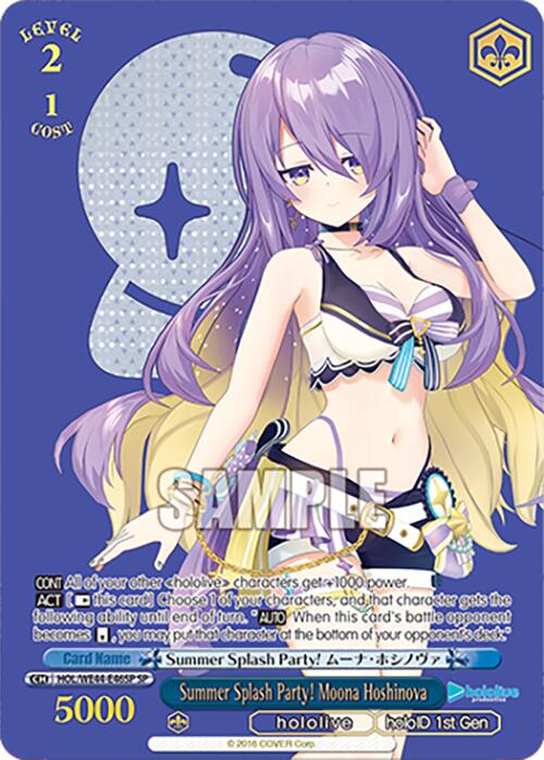 Summer Splash Party! Moona Hoshinova (HOL/WE44-E46SP SP) [hololive production Summer Collection Premium Booster] - Paradise Hobbies LLC