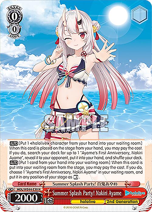 Summer Splash Party! Nakiri Ayame (HOL/WE44-E30 N) [hololive production Summer Collection Premium Booster] - Paradise Hobbies LLC