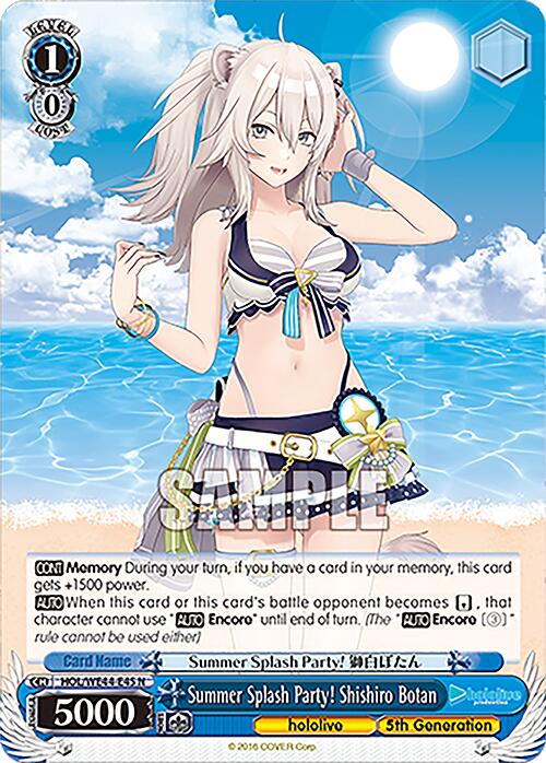 Summer Splash Party! Shishiro Botan (HOL/WE44-E45 N) [hololive production Summer Collection Premium Booster] - Paradise Hobbies LLC