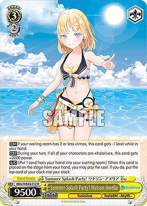 Summer Splash Party! Watson Amelia (HOL/WE44-E12 N) [hololive production Summer Collection Premium Booster] - Paradise Hobbies LLC