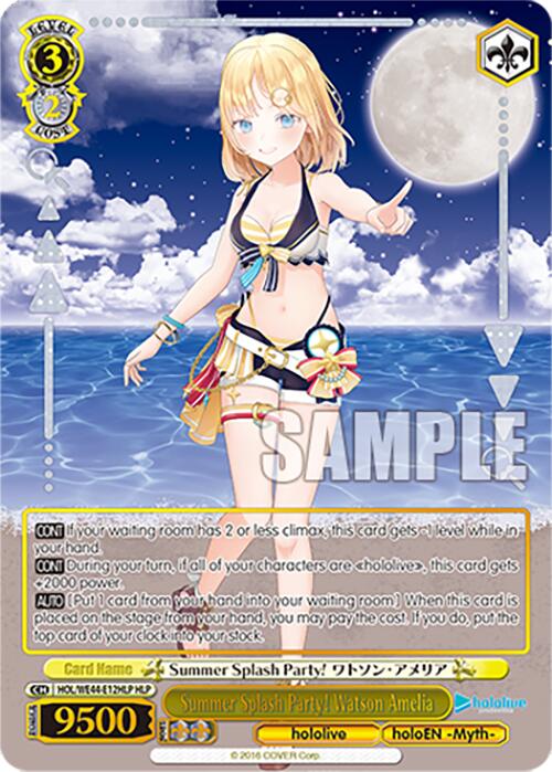 Summer Splash Party! Watson Amelia (HOL/WE44-E12HLP HLP) [hololive production Summer Collection Premium Booster] - Paradise Hobbies LLC