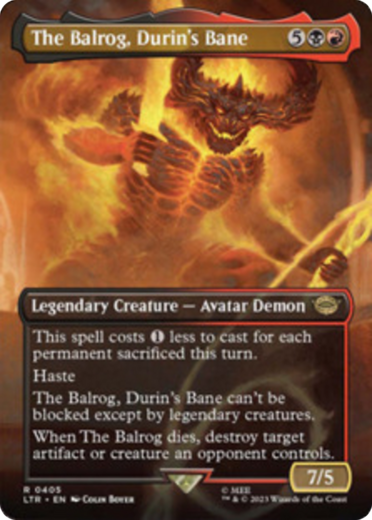 The Balrog, Durin's Bane (Borderless Alternate Art) [The Lord of the Rings: Tales of Middle-Earth] - Paradise Hobbies LLC