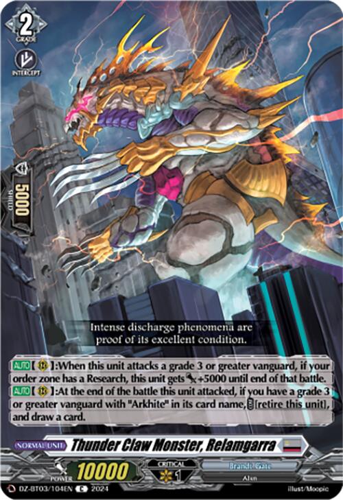 Thunder Claw Monster, Relamgarra (DZ-BT03/104EN) [Dimensional Transcendence] - Paradise Hobbies LLC