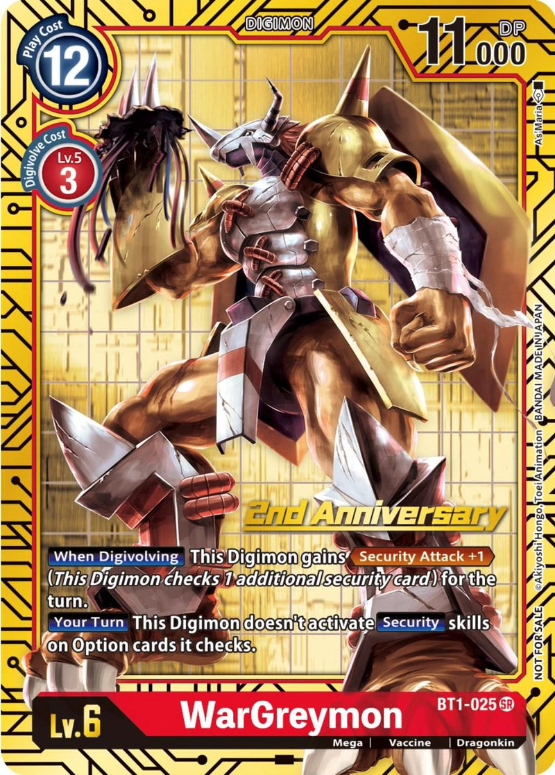 WarGreymon [BT1-025] (2nd Anniversary Card Set) [Release Special Booster Promos] - Paradise Hobbies LLC