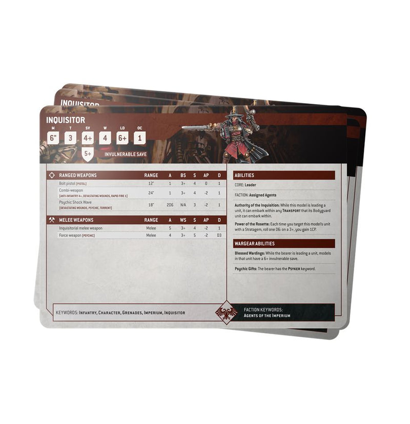 Warhammer 40K: Imperial Agents - Datasheet Cards - Paradise Hobbies LLC