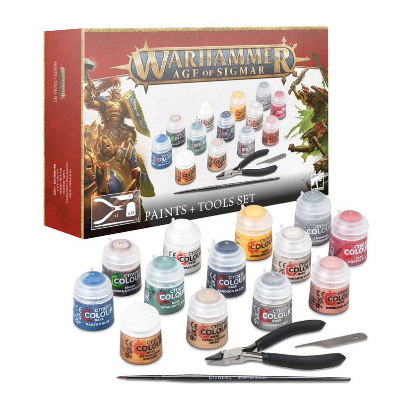 Warhammer Age of Sigmar: Paint and Tool Set (New Version) - Paradise Hobbies LLC