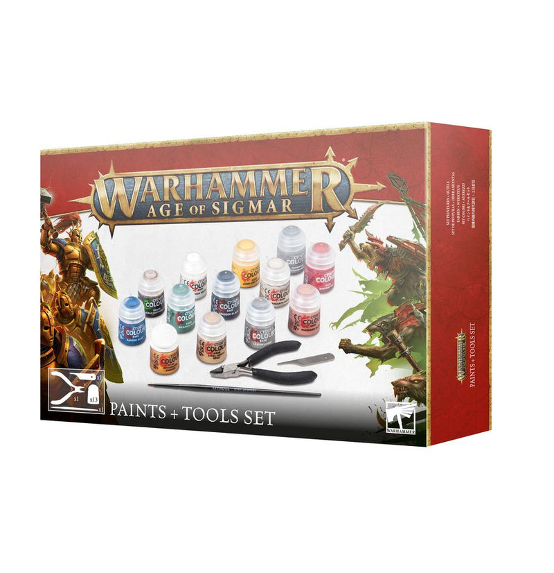 Warhammer Age of Sigmar: Paint and Tool Set (New Version) - Paradise Hobbies LLC